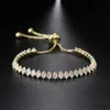 Charme pulseiras nova moda ajustável oval corte tênis pulseiras para mulheres deslumbrante cavalo olho em forma de corrente na mão festa de casamento jóias R230905