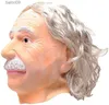 Party Masks Latex Man Mask Adult Size Realistic Old Male Mask Halloween Party Fancy Dress T230905