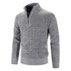 Męski swetry męski sweter jesienne zimowe ubrania na polar Grubszy połowa zamka turtleck ciepłe swetry dla mężczyzn pullover Mężczyzna 230904