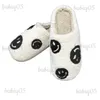 Slippers Women Home Winter Slippers Small Black Faces Style Fluffy House Cute Gift Fleece Flat Ladies Indoor HouseShoes babiq05