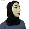 Máscaras de festa filme uma assombração em veneza máscara de terror halloween látex máscara de cabeça cheia cosplay máscaras assustadoras com turbante t230905