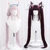 Cosplay Perücken Anime 100 cm NEKOPARA Chocolat Chocola Lange Pferdeschwänze Braun Vanille Kawaii Rosa Hitzebeständiges Haar Cosplay Perücke 230904