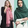 Szaliki moda zimowe kobiety szaliki cienkie szale i owijanie lady solidne żeńskie hidżab stoli długie kaszmirowe paszmina faulard głowa szaliki 230904