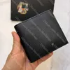 Мужской классический черный кошелек, дизайнерский кошелек для карт, мужской кошелек для монет, высококачественный складной чехол для кредитных карт для рождественского подарка