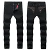 2019 hommes droit coupe ajustée Biker jean avec fermeture éclair vêtements pour hommes trou distrait Style Streetwear luxe Robin Jeans325K