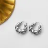 Stud Ghidbk Minimalistyczne grube skręcone metalowe kolczyki dla kobiet projektantki Chunky przesadzone francuskie codzienne obręcze biżuteria 230904