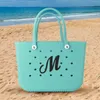 حروف زخرفية السحر لملحقات BOGG حقيبة الحروف الأبجدية رسائل Deco Beach Tote Rubber Drop Drulling OTU8W