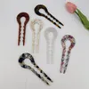 13cm moda em forma de u hairpin garfo de cabelo na moda ácido acético material grampo de cabelo acessórios para mulheres meninas retro jóias presente