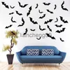 Décoration de fête 24/48pcs Halloween décoration 3D noir PVC chauve-souris Halloween fête bricolage décor bar salle Halloween fête effrayant décos accessoires x0905