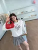 Hoodies voor dames herfst en winter kralen tennisracket geborduurd ronde nek dames lange mouw sweatshirts casual sporttop