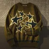 Pulls pour hommes American Retro High Street Star Pull Hommes Femmes Hiver Lâche Version coréenne de la veste tricotée paresseuse Wind Tops 230904