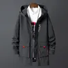 Herrgravrockar korea mode överdimensionerad 7xl 8xl 2023 casual svart vindbrytare jackor lång kappa för vårens höst vinterkläder 230904