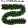 Juldekorationer 27m Artificial Green Christmas Garland PVC Rattan Wreath Pine Tree Rattan Party Home Decoraion 230905