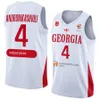 Maglia da basket stampata della Coppa del Mondo 2023 della Georgia 25 Thaddus McFadden 23 Shengelia 5 Mamukelashvili 4 Rati Andronikashvili 35 Goga Bitadze 10 Duda Sanadze Camicia da uomo