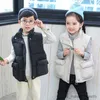 Down Coat 2023 Autumn Winter Girls Warm Vest Boys Thicken Waistcoat Kids Outerwear Vest Children Shiny Down Cotton Jackets Vest For 3-8 R230905