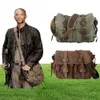 Eu sou a lenda Will Smith Bag Canvas + Bolsas de Messenger de Couro Genuínas Men ombro Bolsas Casuais Crossbody M3188989251