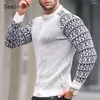 Maglioni da uomo 2023 Maglia Top Maglieria Moda uomo Stampa 3D T Shirt Masculinas Girocollo Casual Pullover Uomo Patchwork Tees Abbigliamento