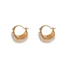 Stud Earrings Korean Fashion Jewelry Simple And Small Pearl Flower Basket Ear Buckle For Woman Daily Elegant Earring