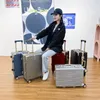 Suitcases 26 Inches Alloy Dry Wet Separation Net Red Luggage Box Universal Wheel Male And Female Student Trolley Password Travel