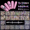 Nail Art Decorations 2800pcs Luxury Shiny Diamond Nail Art Rhinestones Crystal Decorations Set AB Glass 1pcs Pick Up Pen In Grids Box 21 Shape 230905