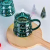 Mugs Teacups With Lids And Star Stirrers Christmas Themed Gift Water Glasses Shaped Like Christmas Trees Heat-Resistant Coffee Cup 230904