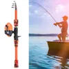 Boat Fishing Rods Telescopic Rod 165m Carp Spinning with Fish Wheel Lakes Pole Mini Ultralight Children Tackle 230904