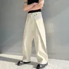 Męskie dżinsy IEFB spodnie luźne rozcięte szeroką nogę 2023 Kolor Patchwork workowate dżinsowe spodnie koreańskie mody 9a7433 230904