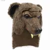 Party Masks P-JSmen Animal Bear Helmet Tribe Symbol Latex Masker Roman Leader Warm Helm Halloween Cosplay Props T230905