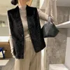 Womens Fur Faux Women Vest Autumn Female Waistcoat Coat Warm Solid Color Jacket Open Stitch Sleeveless T419 230904