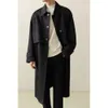 Herrgravrockar Spring Autumn Japan Korea Streetwear Fashion Loose Casual Vintage Long Coat Manlig Cardigan Windbreak Jacket Overcoat 230904