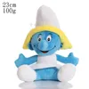 6 stilar söta fyllda plysch djur leksaker smurf dockor pojkar animation runt presentdockor hemtillbehör barn julklappar 23 cm