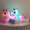 40 centimetri LED Unicorno giocattoli di peluche illuminano animali di peluche Unicorno carino cavallo luminoso bambola morbida giocattolo per ragazza bambino Natale regalo di compleanno2312