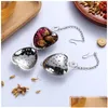 Coffee Tea Tools Heart Shaped Infuser Mesh Ball Stainless Steel Loose Herbal Spice Locking Filter Strainer Diffuser Drop Delivery Dhjka