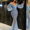 Высококачественные вечерние платья русалки, настоящие фотографии, роскошное платье для выпускного вечера с тяжелым жемчугом и блестками Abiti Da Cerimonia Da Sera, официальное длинное 238F