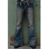 Jeans pour hommes Hommes évasés Bootcut Leg Pantalon en détresse Patchwork Automne Hiver Punk Stlye Bell Bottom Denim Pantalon Vaqueros Homb223s