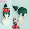 Cosplay perukları yüksek kaliteli Kiriko oyun ow cosplay peruk Kiriko yeşil at kuyruğu peruklar ısıya dayanıklı saç cadılar bayramı kadın peruk peruk kapağı 230904