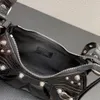 Le Cagole Umhängetasche Designer Motorradtasche Half Moon Tote Damen Mode Umhängetasche Mini Klein Silber Schwarz Arena Leder Xs Handtasche Luxus Vintage Geldbörse