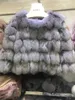 Womens Fur Faux 100% Natural Jacket Real Coat Winter Women Luxury Fashion 55cm Short Streetwear 230904