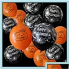 Other Festive Party Supplies Home Garden Halloween Theme Decoration 12 Inch Latex Balloons Pumpkin Spider Ballons Inflatable Balls Dhzud