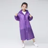 Rain Wear Children Vuxen Vattentät regnrock Återanvändbar EVA Rain Poncho för barn Girls Womentransparent Clear Rainwear Suit For Student 230904