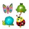 Andra evenemangsfest levererar tecknad fjäril Ladybird Frog Snail Foil Balloon Födelsedagsdekorationer Baby Shower Barn Toy 230905