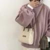 イブニングバッグTas Bahu Musim Dingin Wanita Wol Domba Hangat Lembut Gugur Ins Persegi Lintas Tubuh Portabel KasualBeige Khaki Gadis Gaya Preppy 230905