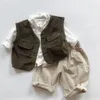 Gilet Toldder veste sans manches vêtements pour enfants garçons Boutique vêtements printemps automne 1-6 ans Cardigans gilet en velours côtelé gilet 230904