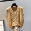 Gilet Cappotto lavorato a maglia Maglione da donna primaverile e autunnale Scollo a V alla moda sciolto