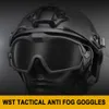 Tactische zonnebril Airsoft Militaire tactische bril met microventilator Anticondens schieten Ballistische bril Winddicht HD 3 Len Brillenhelm Paintball 230905