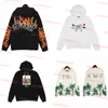 2023Herfst Heren Hoodies Designer Palmes Angels Ripped vintage Losse Pullover Print Dames High Street Sweatshirts Modeliefhebbers Ronde Hals Truien Maat S-XL