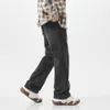 Jeans da uomo Vintage Micro Flare Casual Ins Coppia Pantaloni di jeans dal design nero High Street Y2k Pantaloni larghi alla moda per giovani 230904