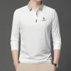 Polo da uomo HAZZYS PrimaveraAutunno Abbigliamento da golf Uomo Business Risvolto Tshirt Camicia POLO Giovane manica lunga Moda Top 230904