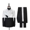 Ternos masculinos blazers 2022 design exclusivo branco padrão traje homme masculino 2 pçs padrinhos casamento smoking terno masculino sli2824