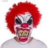 Party Maskers Heren Enge Clown Maskers Evil Joker Horror Latex Masker Halloween Themafeest Latex Rekwisieten Kleding Hoofddeksels T230905